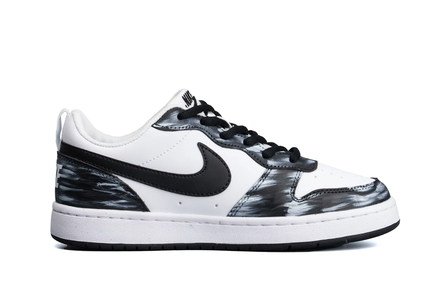 Кроссовки для скейтбординга Court Borough Synthetic Leather Low top Kids', черно-белые, для подростков Nike, Black — фото 3