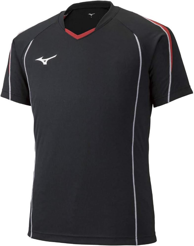 

Волейбольная игровая футболка Mizuno, с коротким рукавом, для тренировок, клубных мероприятий, унисекс, детская, черный/красный