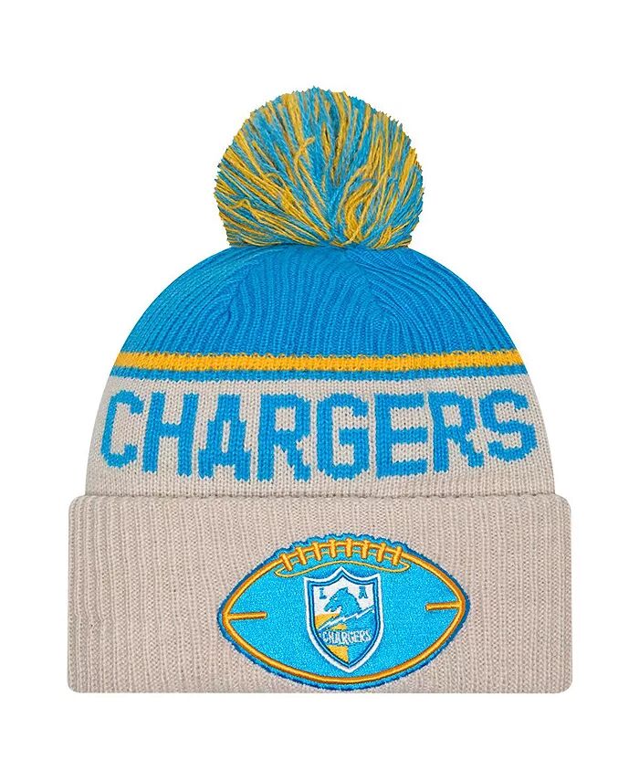 

Мужская вязаная шапка Stone Los Angeles Chargers NFL Sideline Historic с манжетами и помпоном New Era