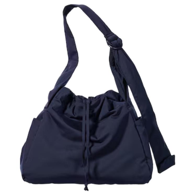 

UNIQLO Полиэстеровая наплечная сумка унисекс темно-синяя, Dark Blue
