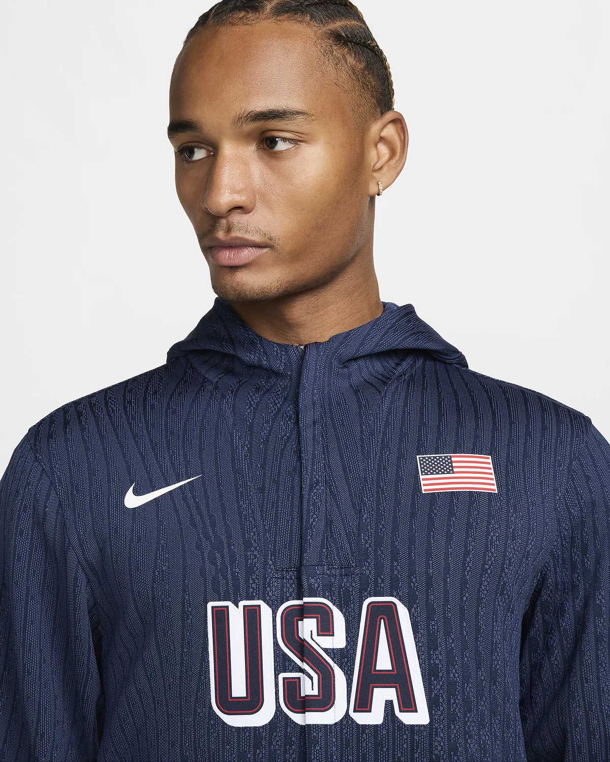 Мужская баскетбольная куртка Nike Dri-FIT ADV Game Jacket USA, Obsidian/Obsidian/White — фото 3