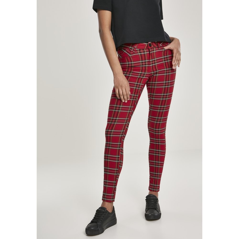 

Брюки Urban Classics Skinny Tartan, красный