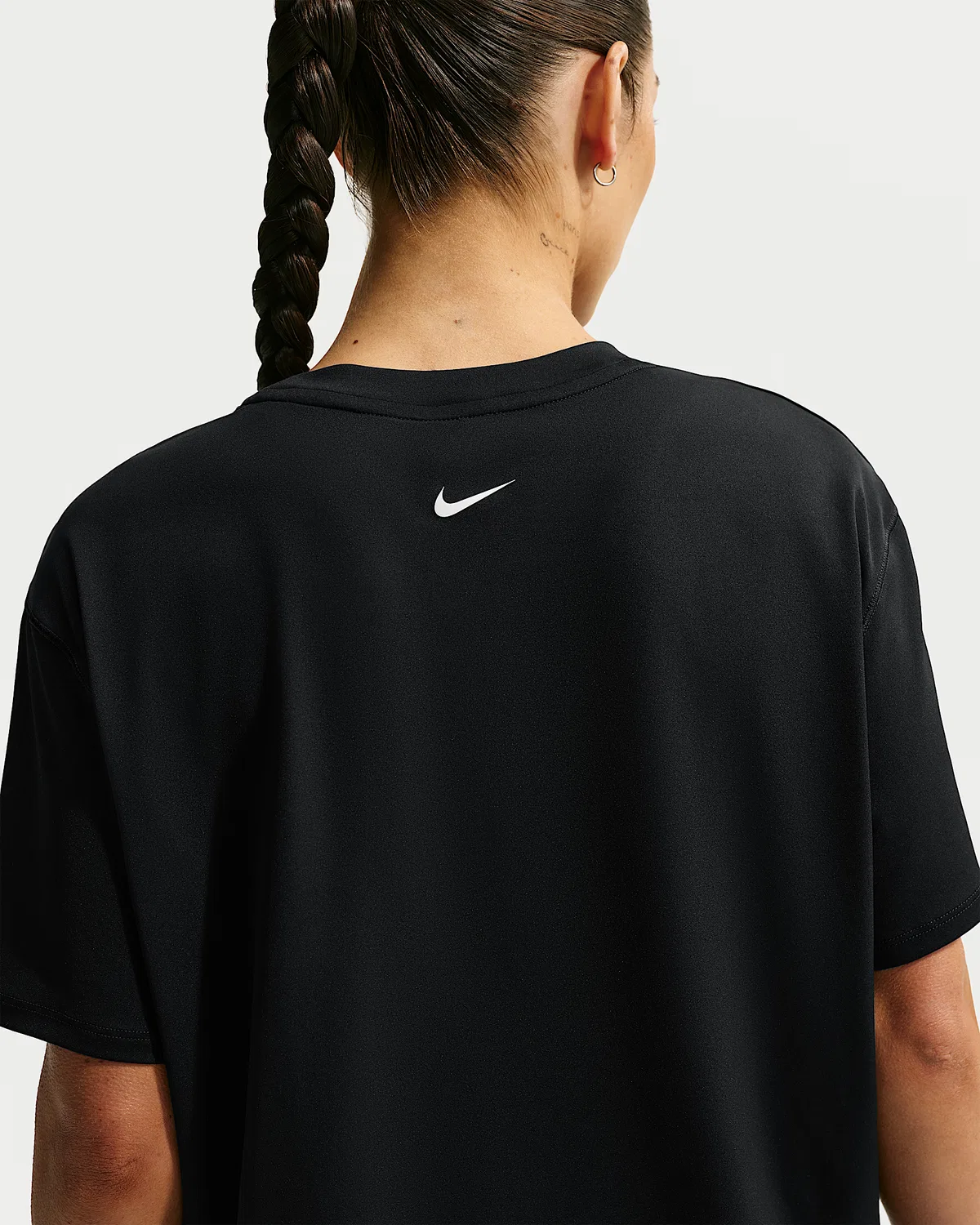 Женская свободная футболка Nike Pro, Black/White — фото 2