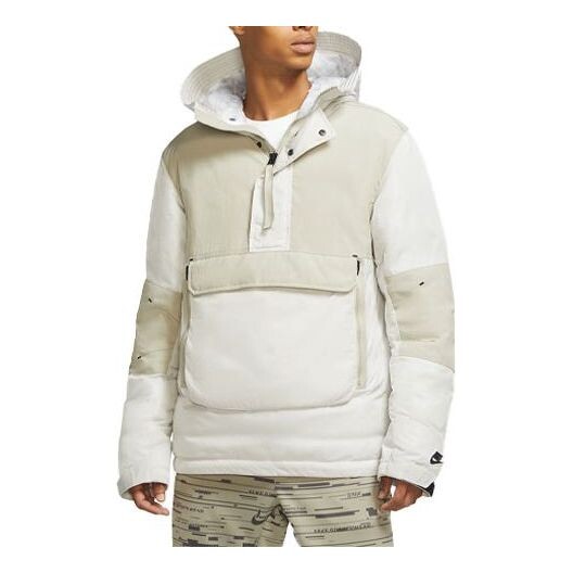 

Куртка Nike Half Zipper Splicing hooded Pullover Jacket Creamy White, цвет creamy