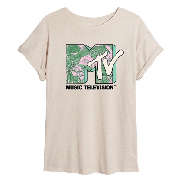 

Футболка Juniors MTV с тропическими листьями большого размера Licensed Character, бежевый