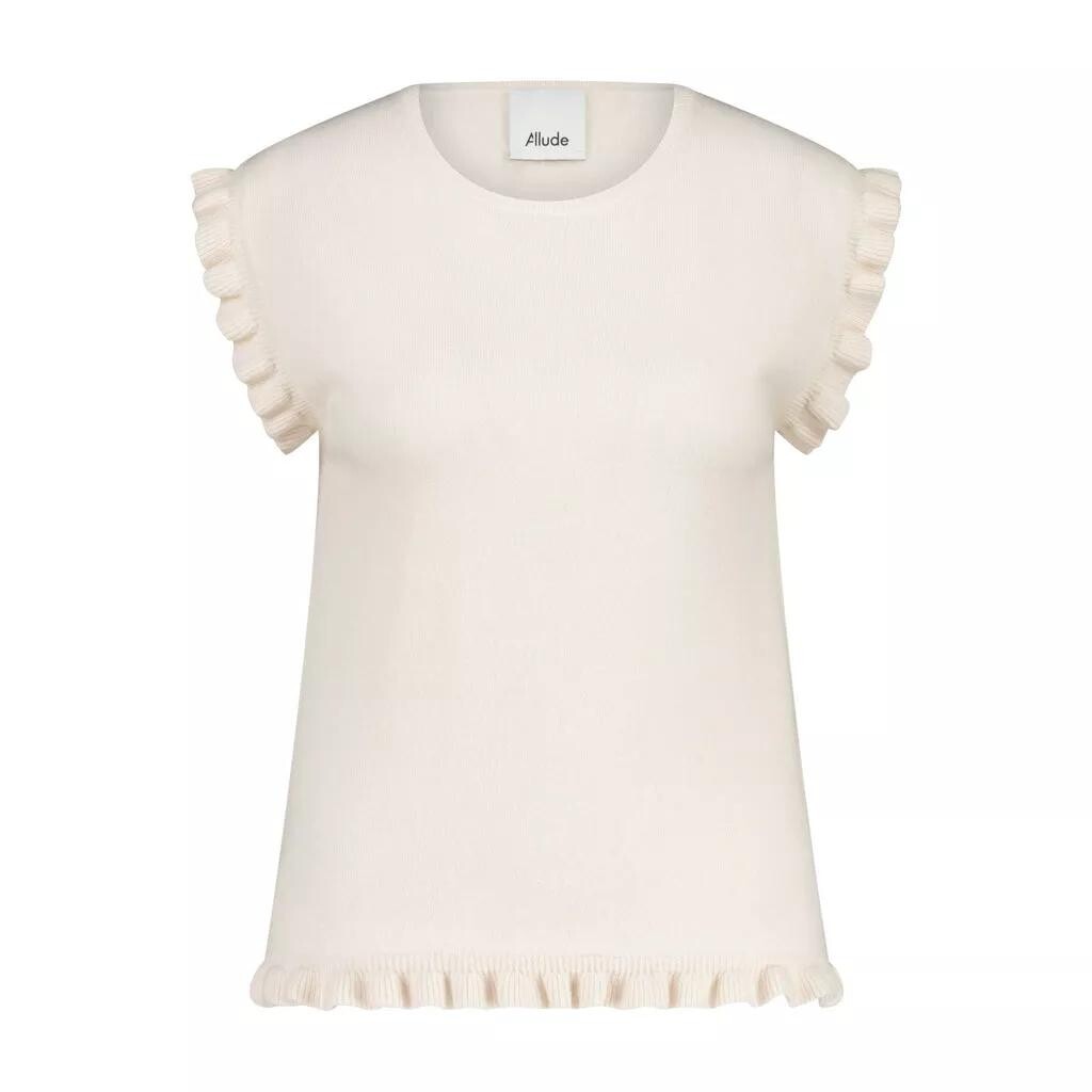 

Свитер жилет с воланами из смеси кашемира. Allude, белый