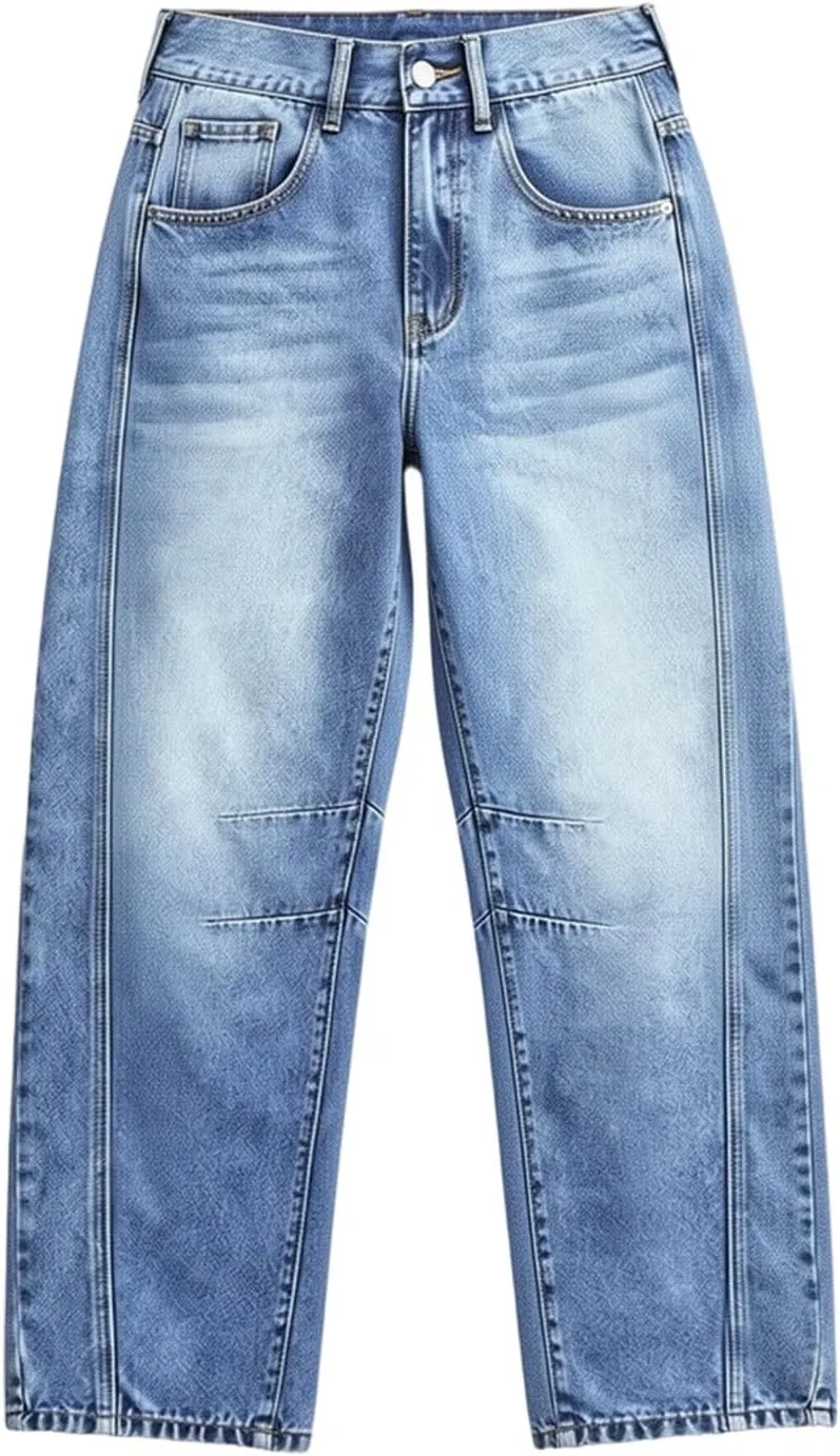 Джинсы boyfriend wide leg, синий — фото 3