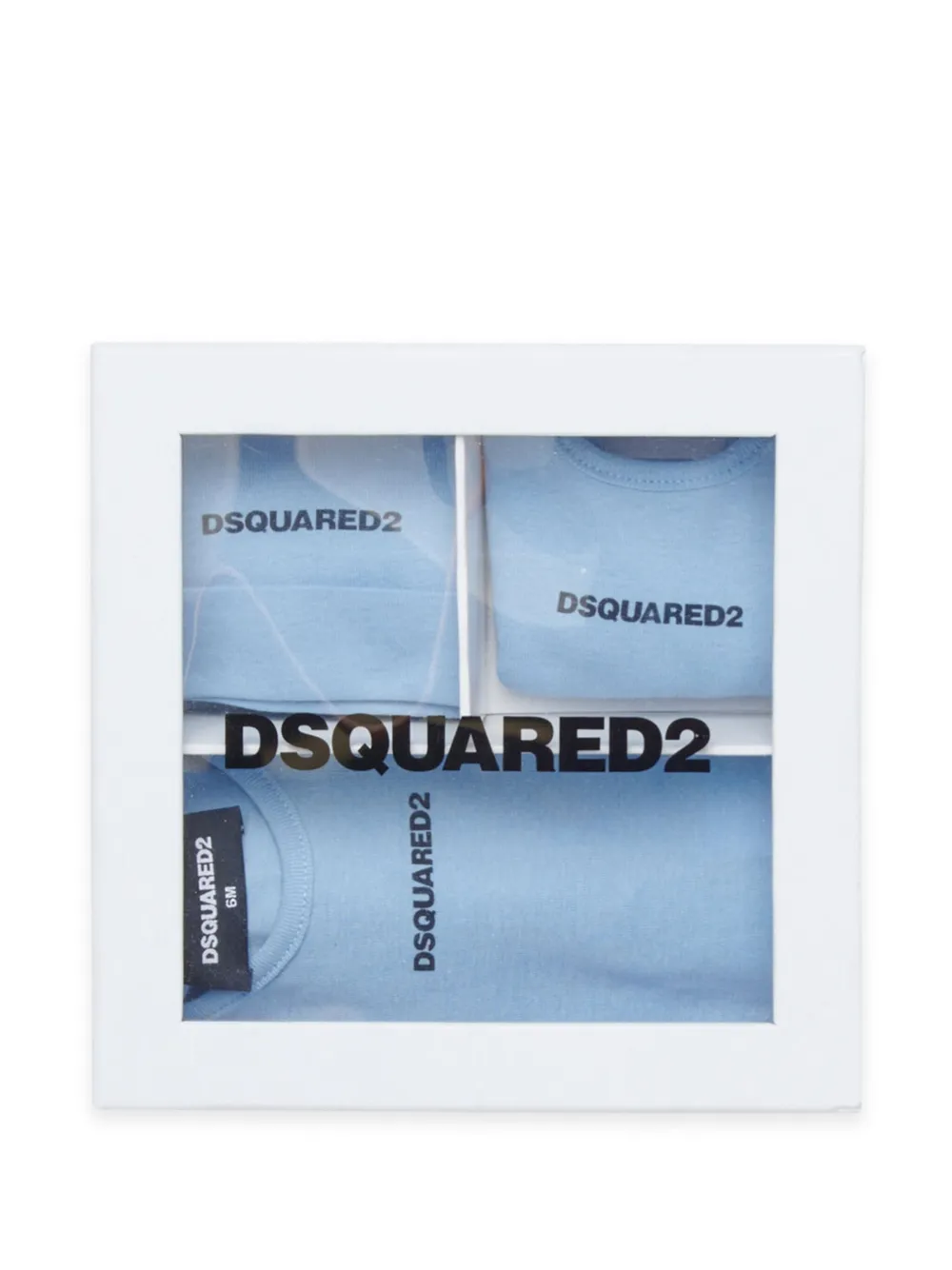 Комплект для новорожденного в рубчик Dsquared2 Kids, синий — фото 4