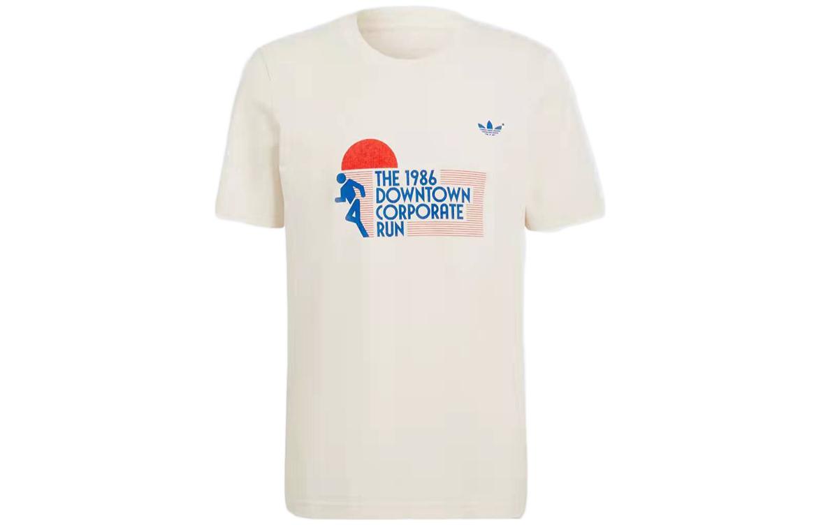 Adidas Originals Футболка Blue Version Graphic мужская, цвет ecru, круглый вырез, умеренный прямой крой — фото 2