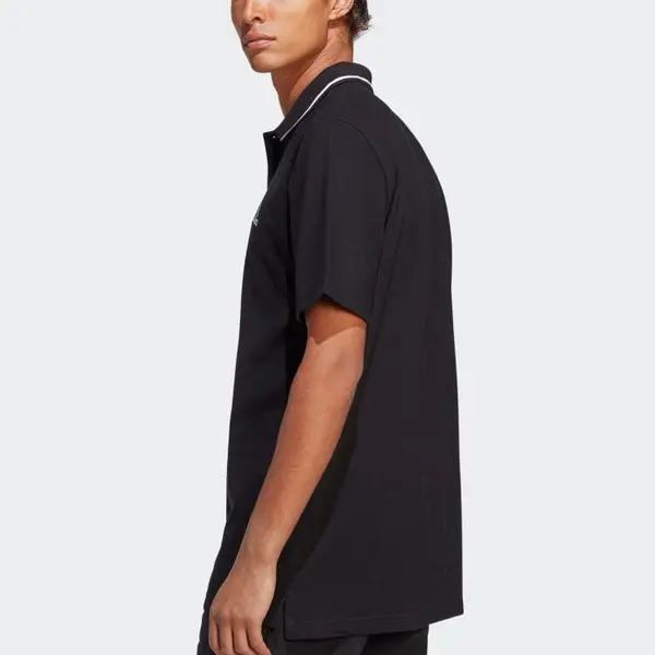 Футболка adidas Essentials Small Logo Polo Shirt 'Black', черный — фото 4