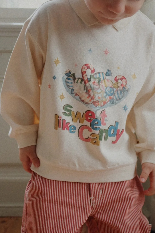 

Детская хлопковая толстовка SPOTTY LS POLO GOTS Konges Sløjd, бежевый