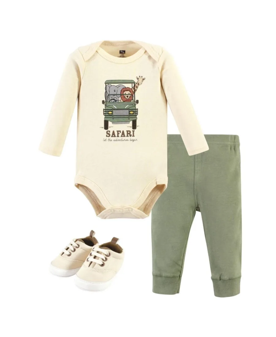 Комплект из трех предметов: боди с длинными рукавами, брюки и обувь Hudson Baby, Going On Safari Long Sleeve
