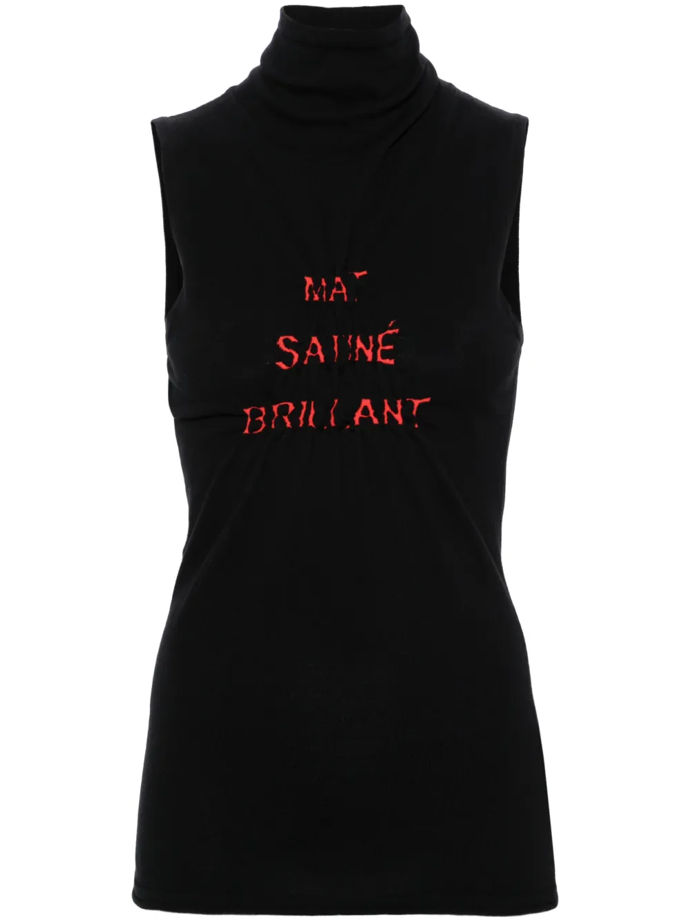 

Топ с высоким воротником и сборками Mm6 Maison Margiela, черный