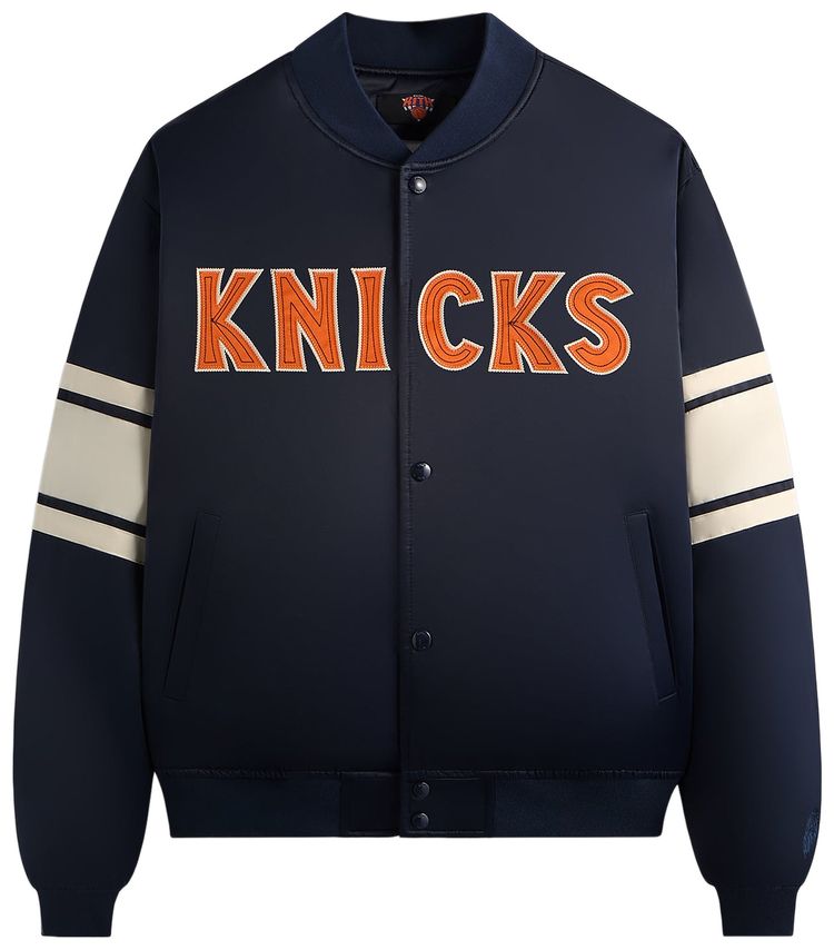 

Классическая атласная куртка-бомбер Kith For The New York Knicks, черный