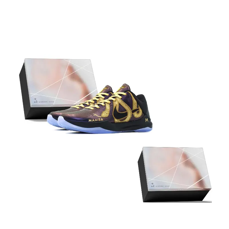 

Nike Кроссовки Kobe 5 противоскользящие износостойкие низкие мужские черные, цвет Black