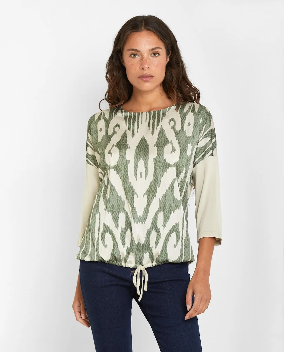 

Женская футболка с французским рукавом и регулируемой талией на шнурке Trucco, мультиколор