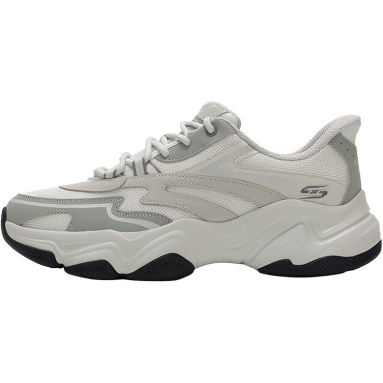 

Skechers Кроссовки BOBS Sport с низким верхом, устойчивые к истиранию и дышащие, серо-белые, мужские