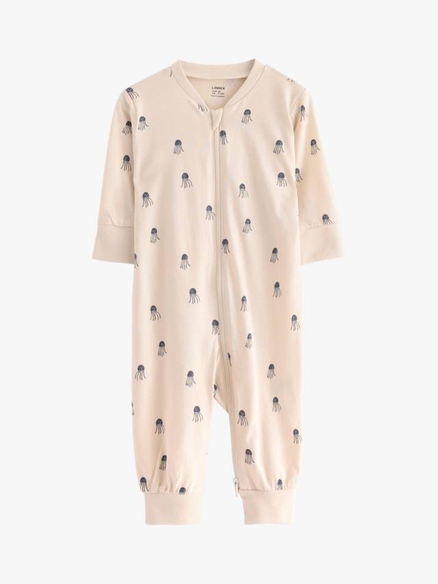 

Детский хлопковый комбинезон на молнии Lindex, Light Beige