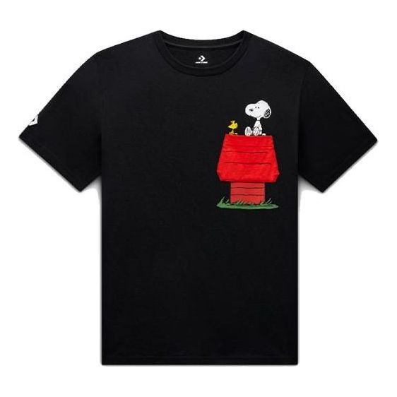 

Футболка x peanuts pocket t-shirt 'black' Converse, черный