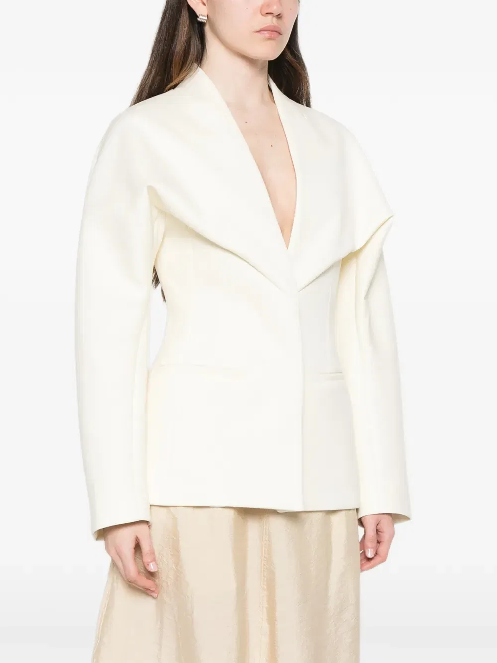 Пиджак с воротником-шалью в стиле «пайзан» Jacquemus, белый — фото 3