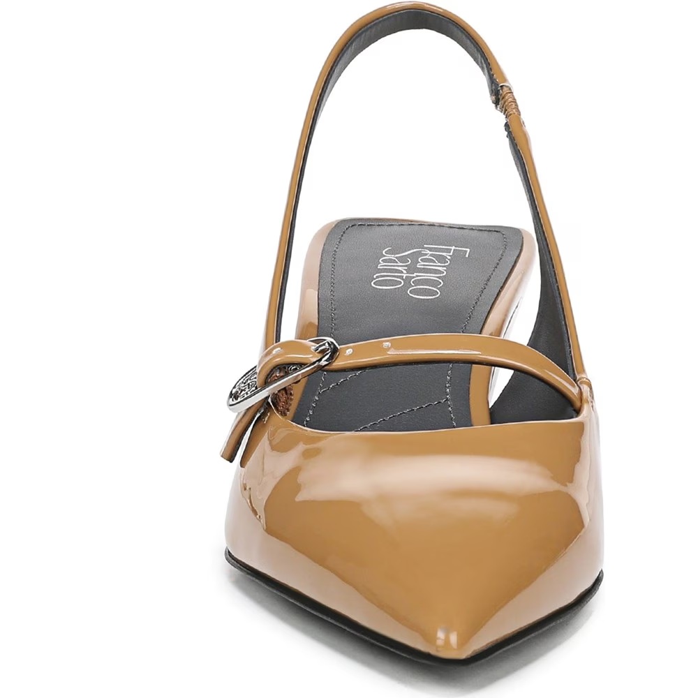 Туфли-Лодочки Galin с открытой пяткой Franco Sarto, цвет peanut tan patent faux leather — фото 3