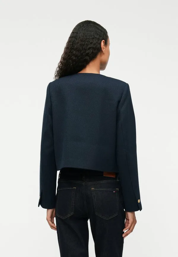 Двубортный пиджак из фактурной шерстяной смеси. Tommy Hilfiger, Dark Night Navy — фото 3