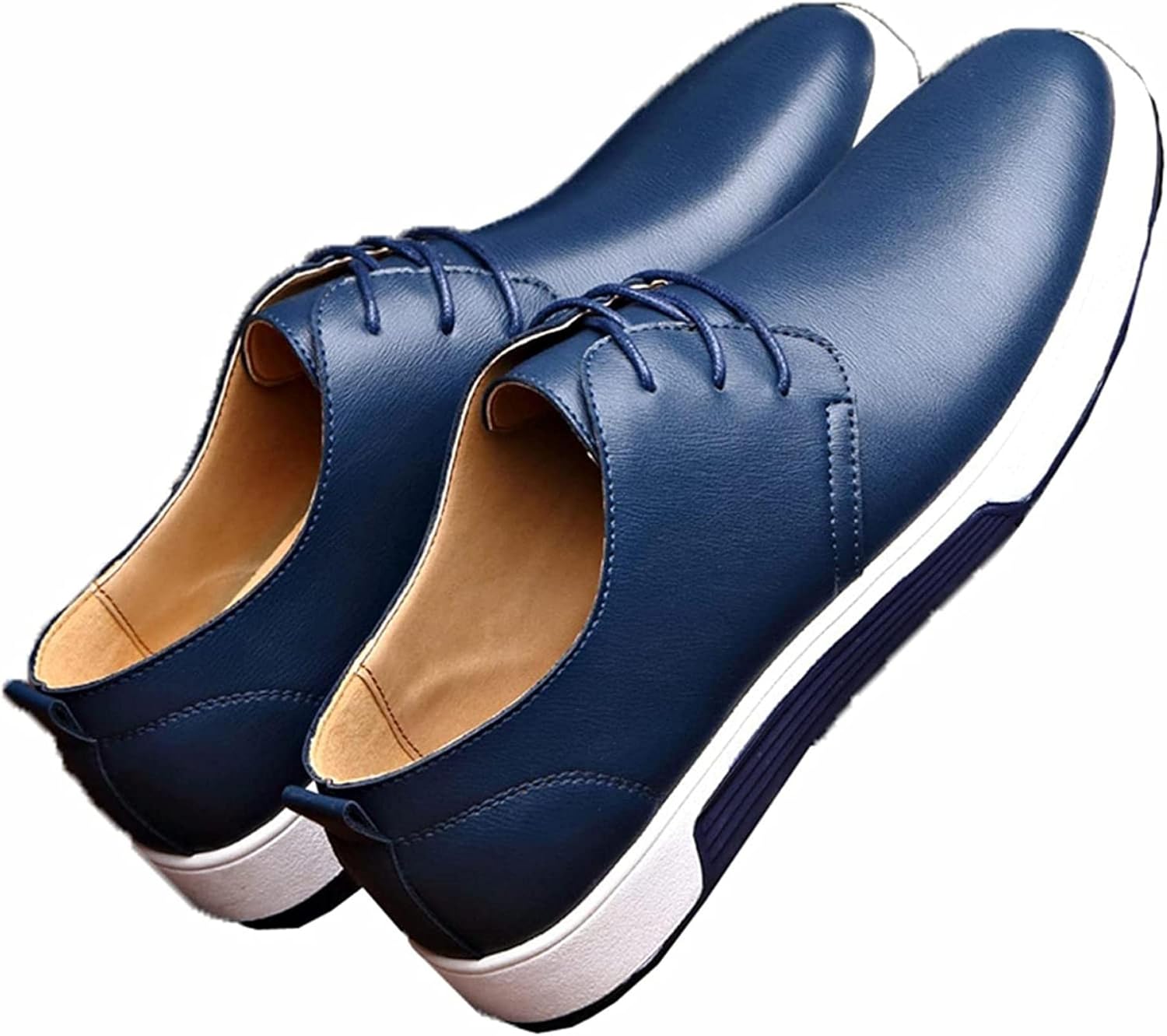 

Мужские деловые туфли Yiozoi с легким круглым носком, шнуровкой, кожаные офисные классические туфли, синий