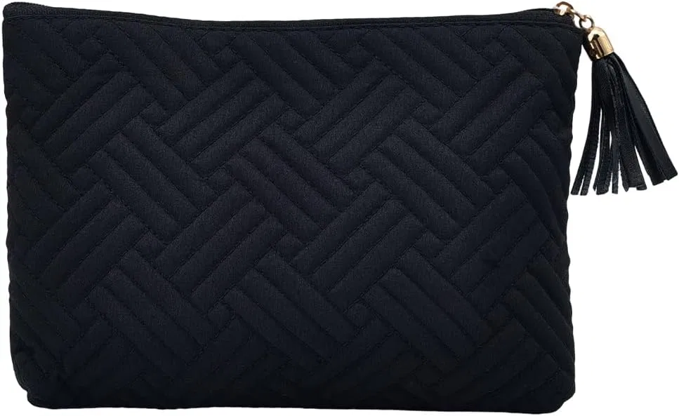 Портативная косметичка-органайзер из бархата с кисточкой No brand, Black