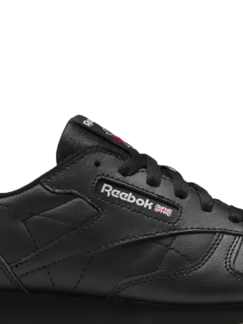 Стеганые кожаные кроссовки Reebok Kids, черный — фото 2
