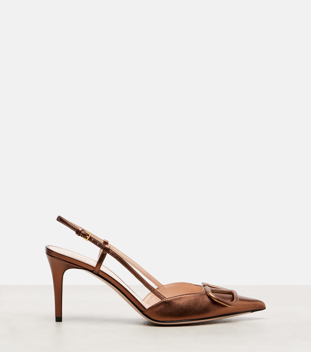 Туфли VLogo Signature 80 на кожаной ремешке Valentino Garavani, Dark Bronze — фото 4