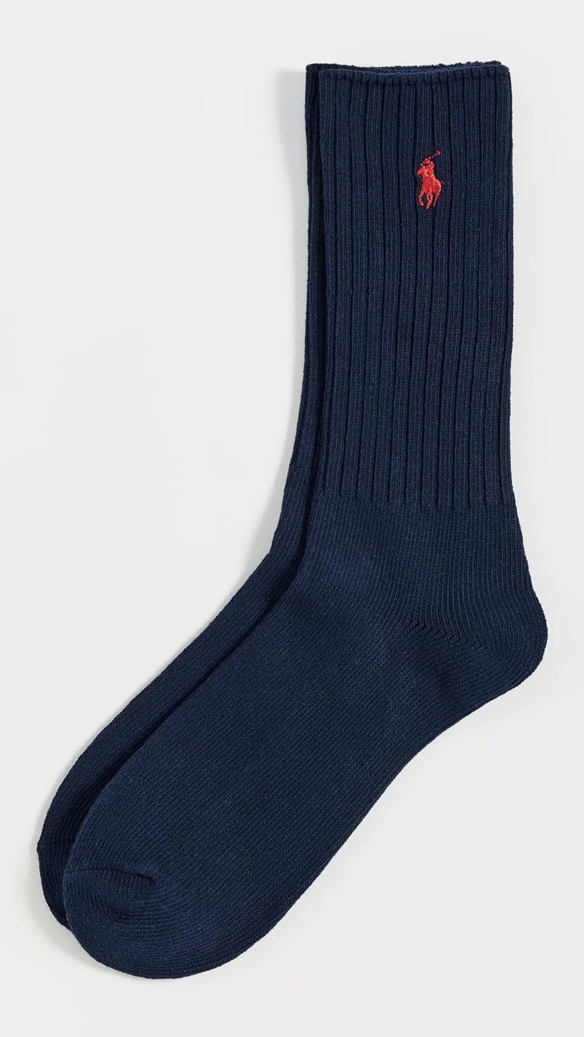 POLO RALPH LAUREN мужские хлопковые ребристые носки, Navy — фото 2