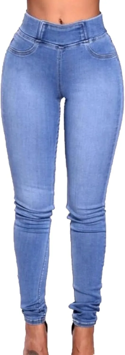Прямые джинсы для женщин Plus Size High Waist Slim Fit с эффектом потертостей
