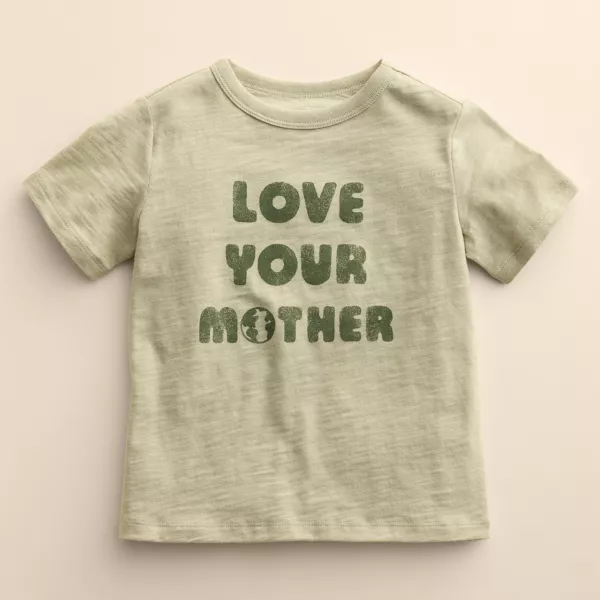 

Детская органическая футболка Core, 4-12 лет Little Co. By Lauren Conrad, цвет green love mother