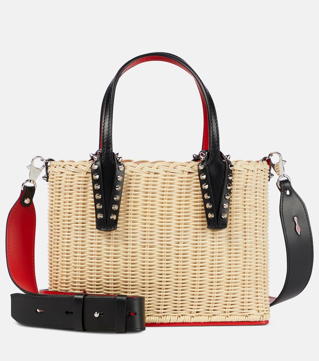 

Кабата маленькая сумка-тоут из рафии и кожи Christian Louboutin