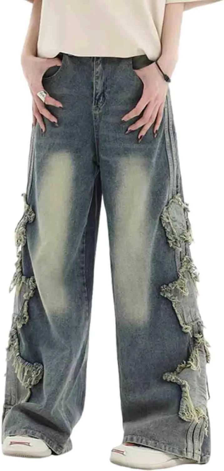 

BXCNCKD Юбка джинсовая с нашивкой Star, Loose Straight Leg