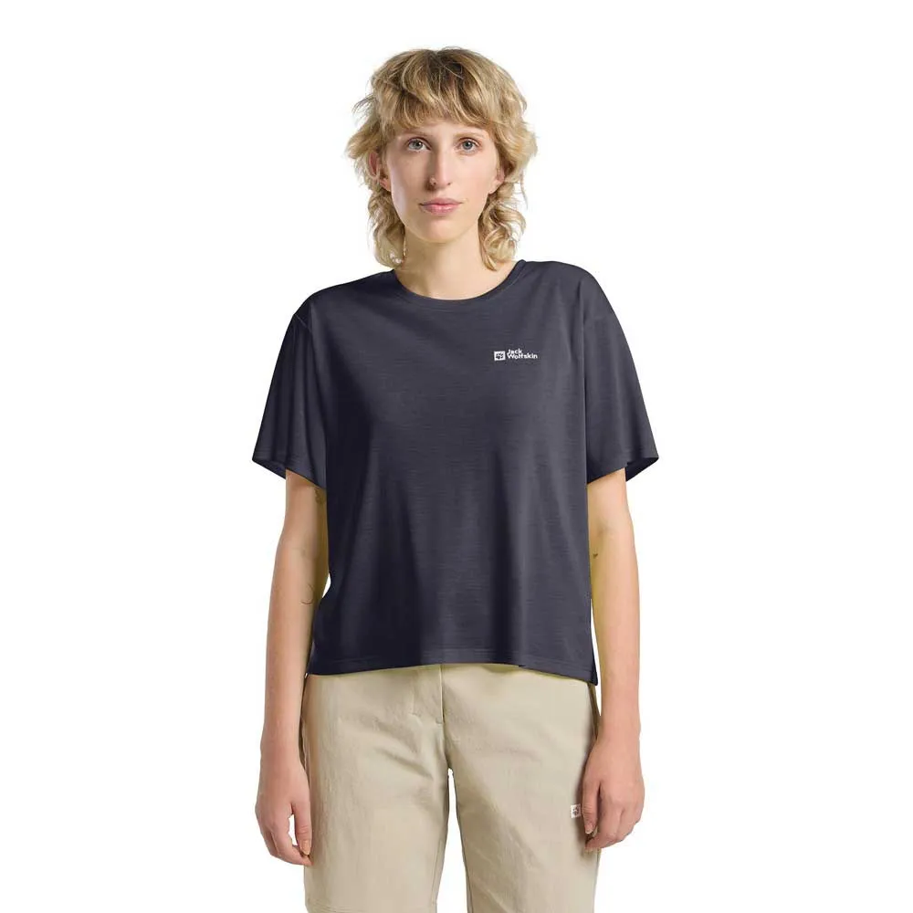 

Футболка с коротким рукавом Jack Wolfskin Vonnan Crop, серый
