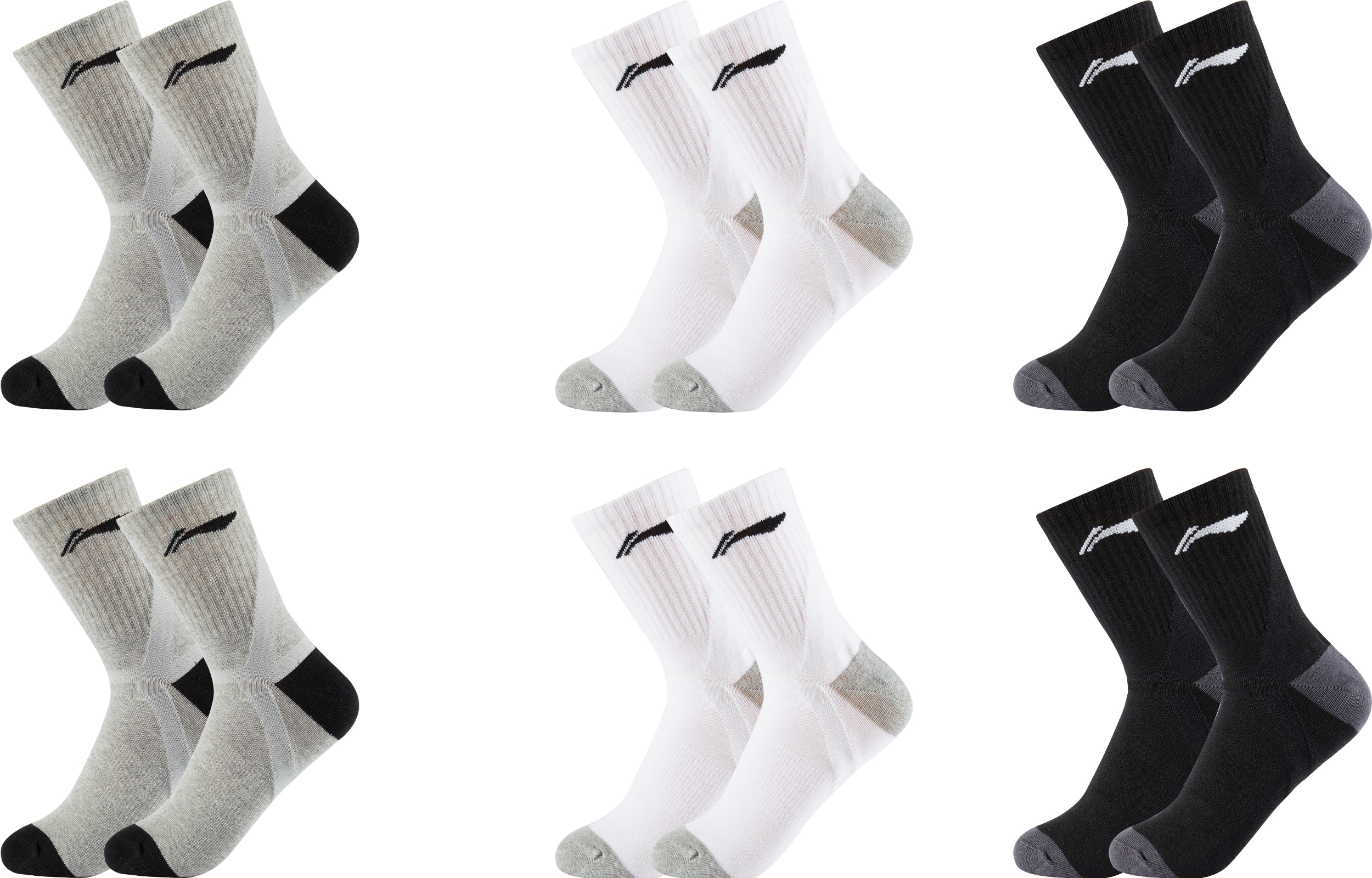 

Баскетбольные носки унисекс LINING, Gray 6 Pack
