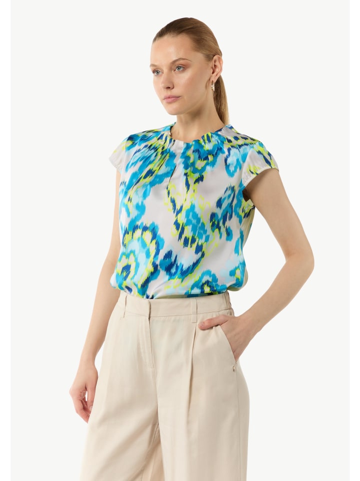 

Блуза comma Bluse kurzarm, цвет Mehrfarbig-weiß