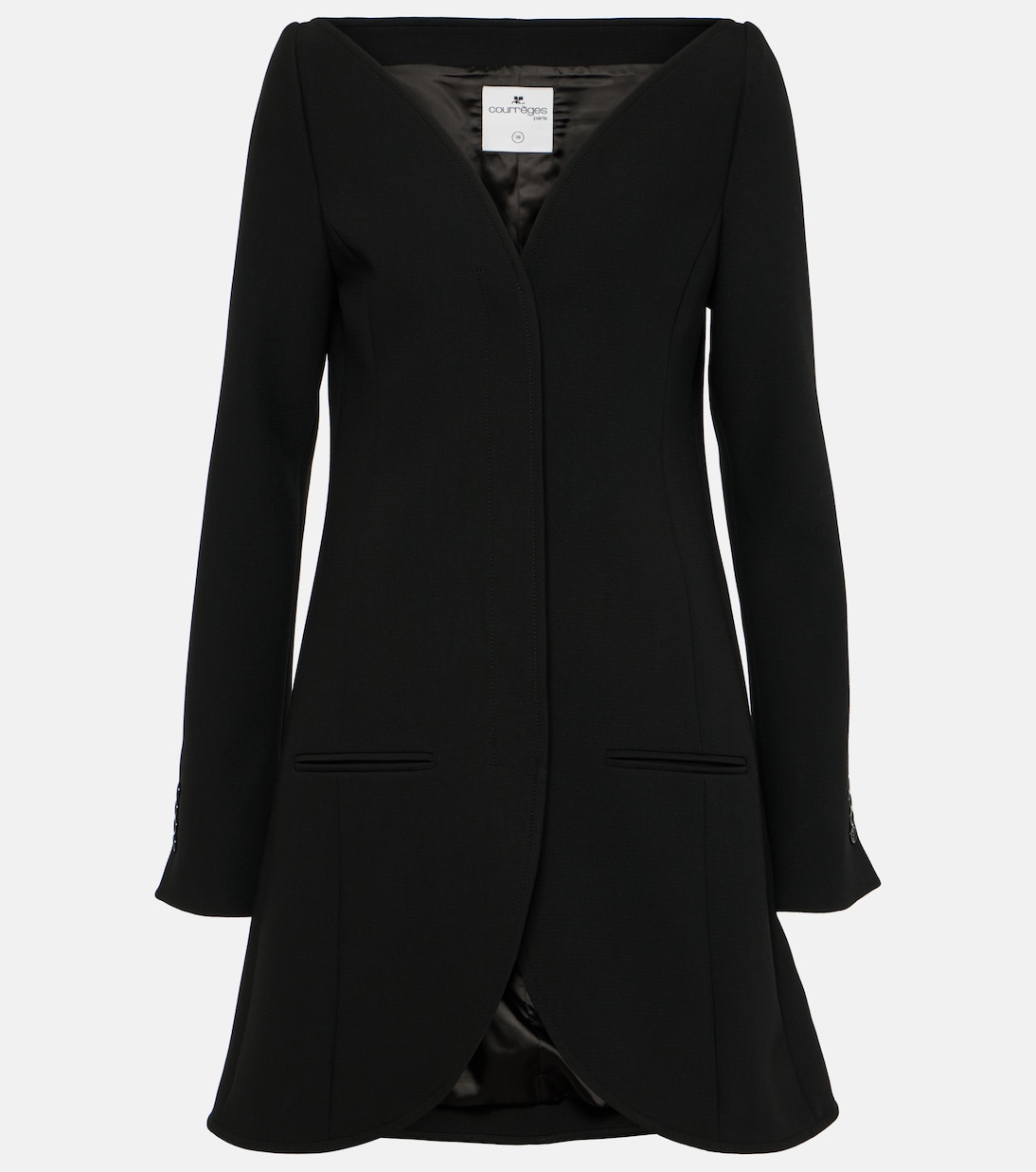 

Эллипс креповое пальто Courrèges, черный