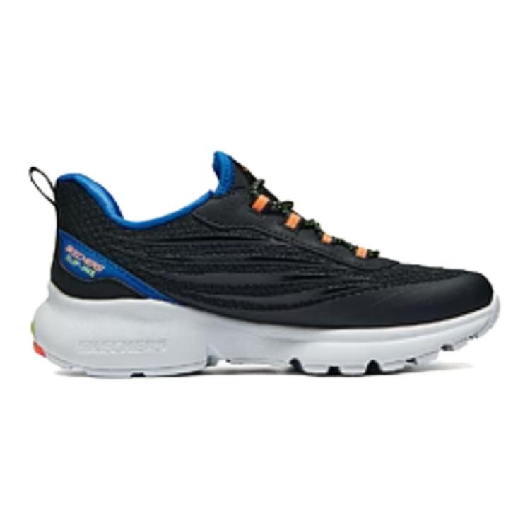 Skechers Kids Детские кроссовки для бега с низкой амортизацией и дышащими вставками для мальчиков, черные, для детей от 3 до 7 лет — фото 3
