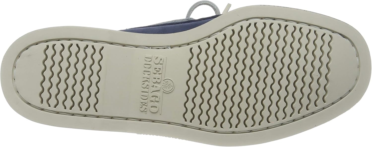 Мокасины Sebago Portland Nubuck - ручная работа, с кожаной подкладкой, с резиновой подошвой с протектором, не оставляющей следов и не скользящей, Euro Blue Navy — фото 4