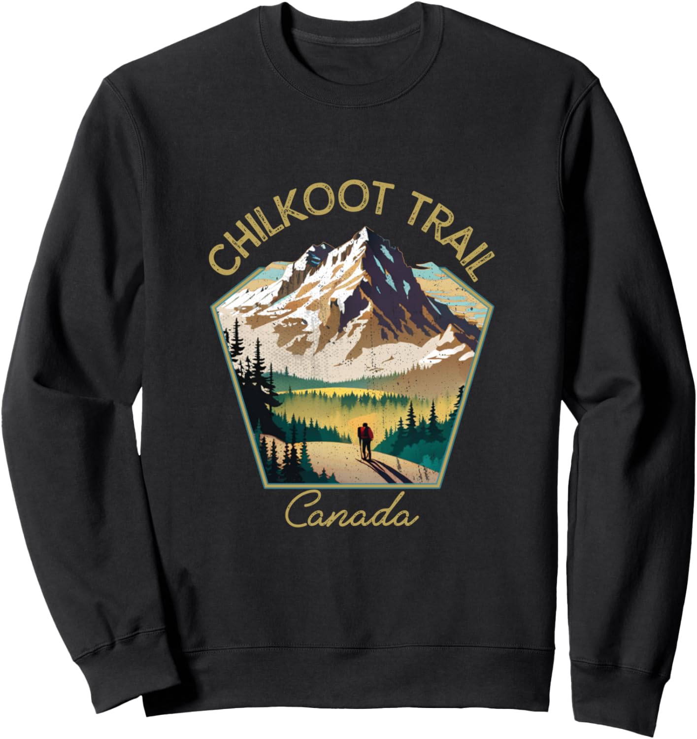 

Ретро-одежда Chilkoot Trail - сувенирная толстовка Chilkoot Trail Chilkoot Trail Canada Hiking Clothes Co., черный