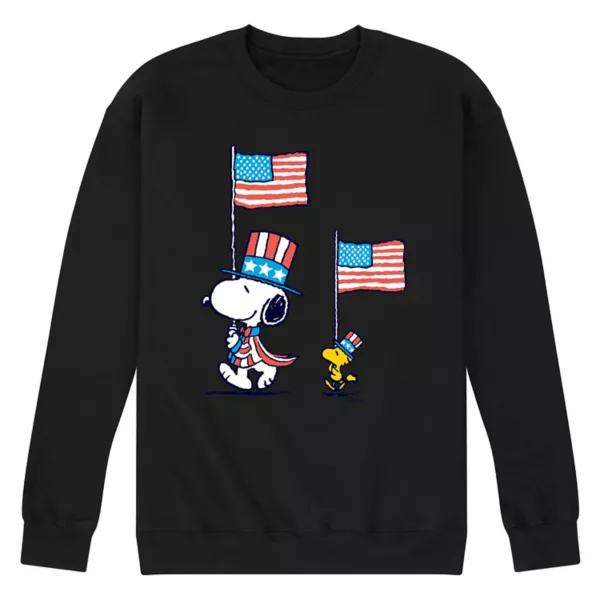 

Мужская флисовая толстовка с принтом «Peanuts Snoopy Woodstock March» Licensed Character, черный