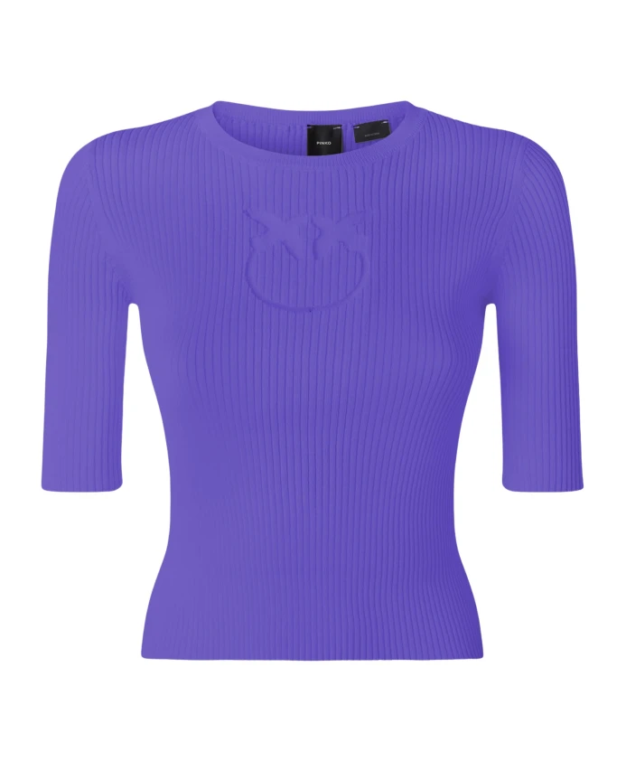 

Вязаный свитер из шерстяной смеси "Любовные птицы" Pinko, фиолетовый