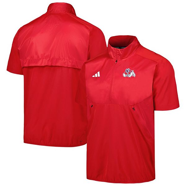 

Мужская куртка adidas red fresno state bulldogs sideline aeroready raglan с коротким рукавом и молнией на четверть Unbranded