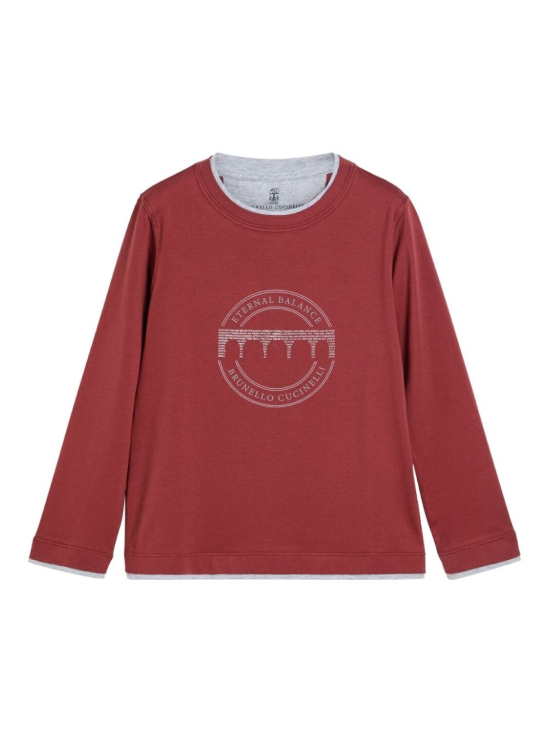 

Brunello Cucinelli Kids футболка с длинным рукавом с принтом, красный