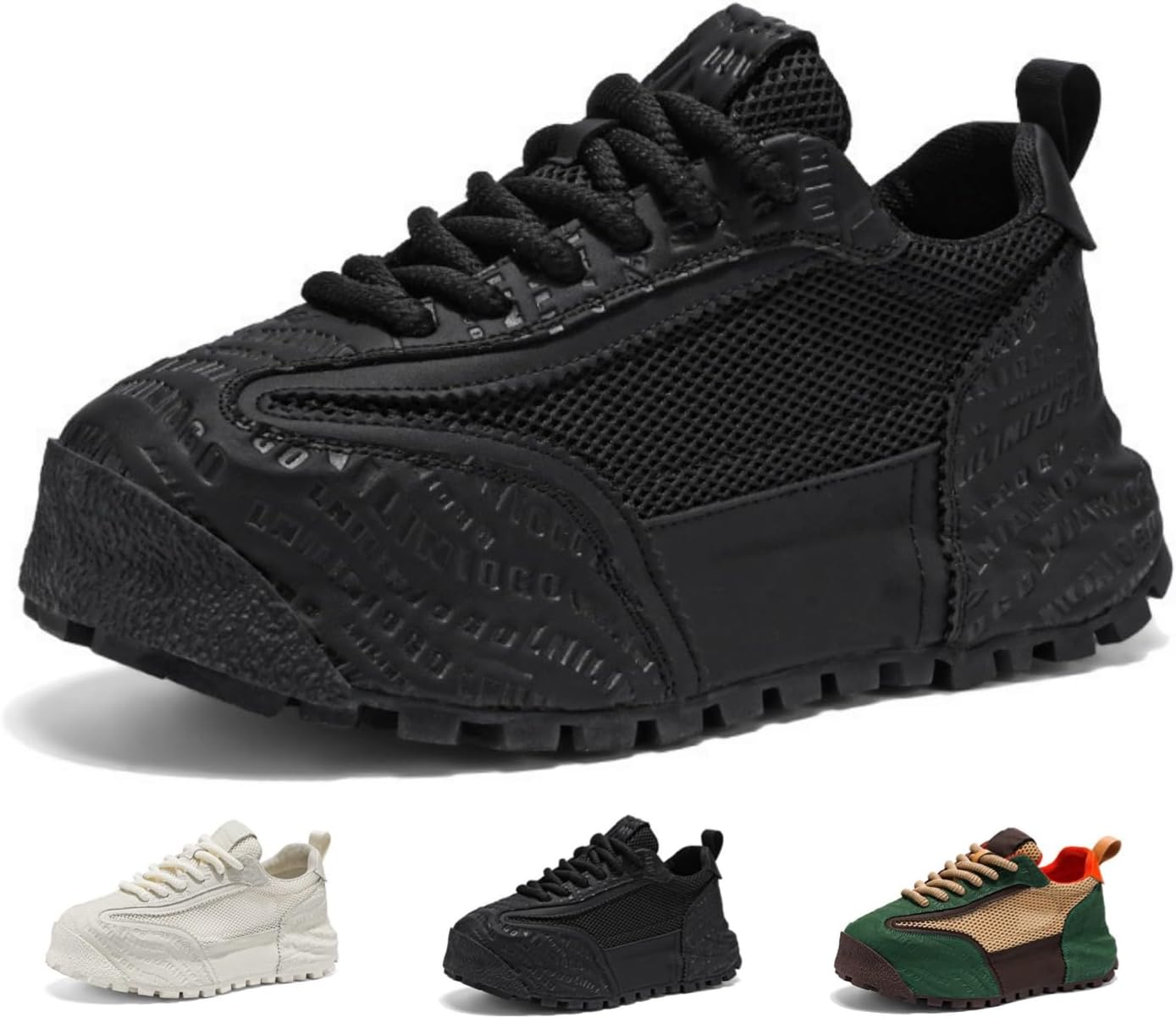 

Мужские ретро-кроссовки MACEFIL на массивной подошве, стиль «папа», дышащая сетка, противоскользящие, повседневные спортивные обувь, черный