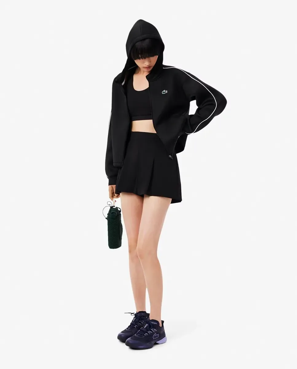 Бюстгальтер спортивный Lacoste, эластичный, черный — фото 4