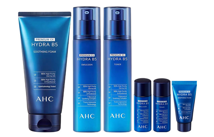 

AHC B5 тонер, эмульсия и очищающее средство набор уход за кожей увлажняющий и гидратирующий очищающий набор из трех предметов A.H.C