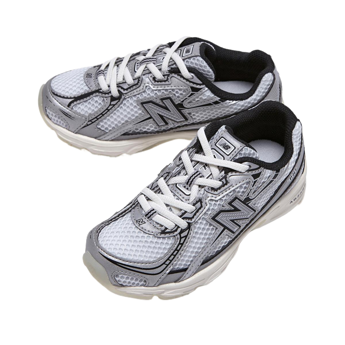 Детские беговые кроссовки NB 740 New Balance, серебро — фото 4